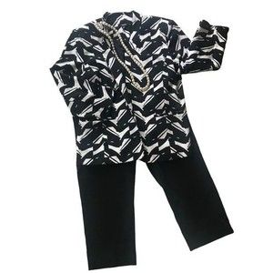 PREMISE Jacket 3/4 Length Sleeve Black & White Open Front Lined Size 8